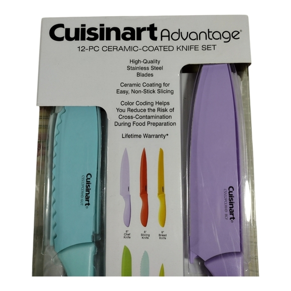 Cuisinart Advantage 12 Piece Ceramic Coated Knife Set New - Picture 2 of 6